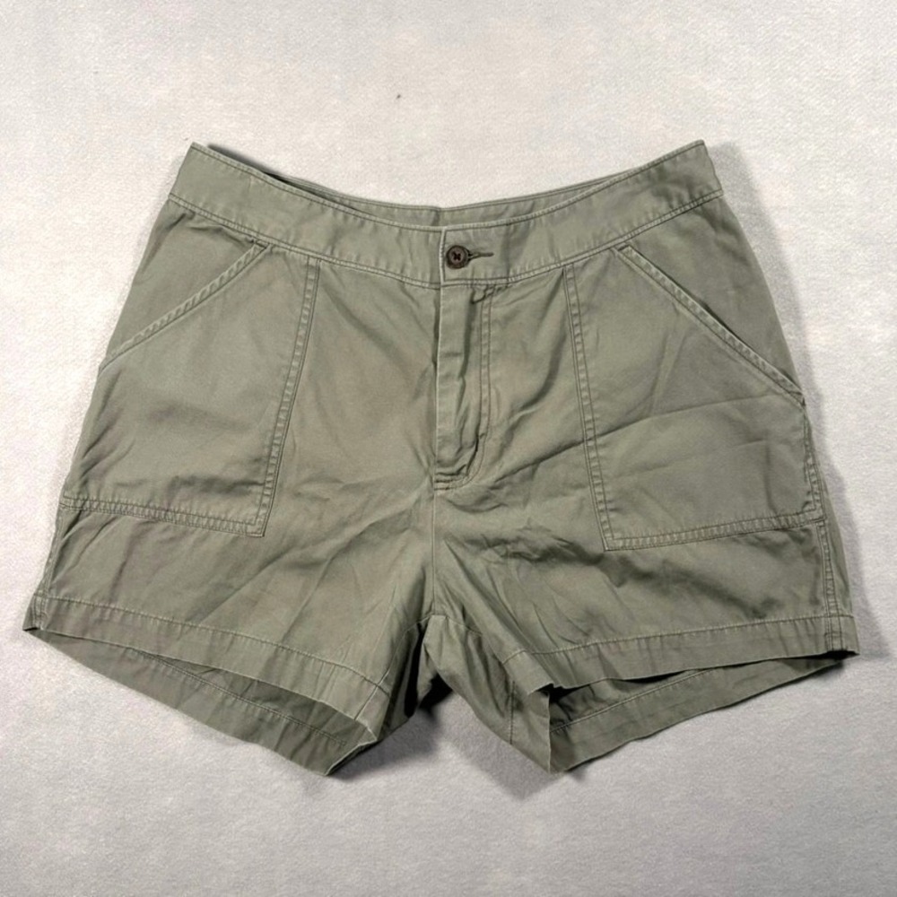 Woolrich Women's Field Stone Shorts 12 Sage Green Cotton Utility Cargo Hiking